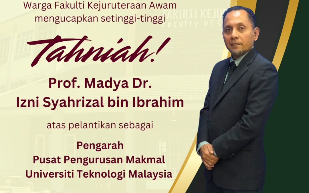 Tahniah Prof. Madya Dr. Izni Syahrizal Ibrahim