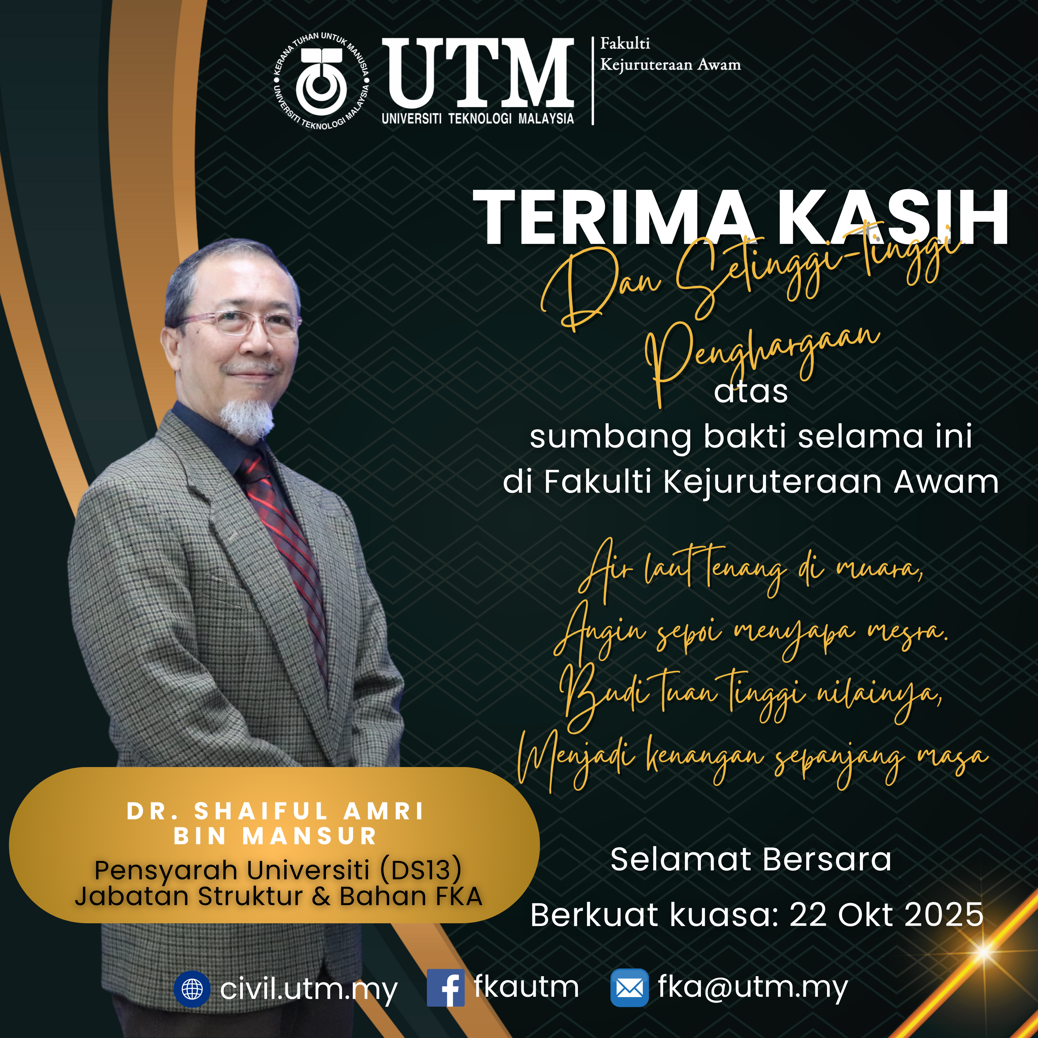 Sekalung Budi Sejambak Kasih – Dr. Shaiful Amri