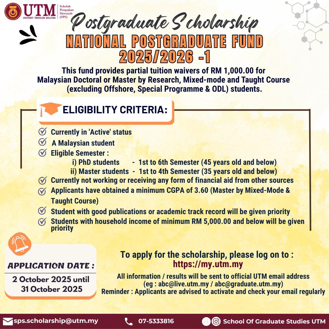 Announcement: National Postgraduate Fund 2025/2026 – 1