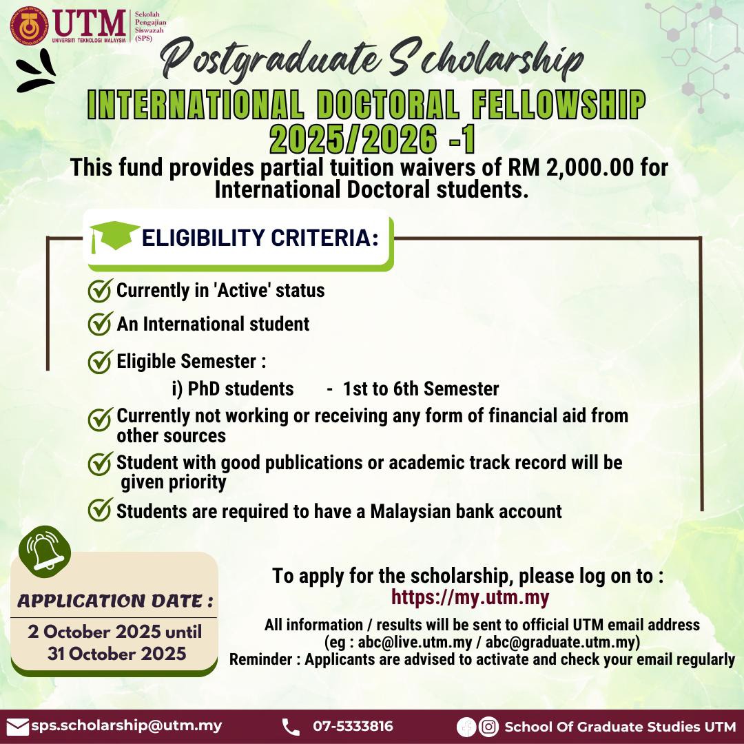 Announcement: International Doctoral Fellowship 2025/2026 – 1
