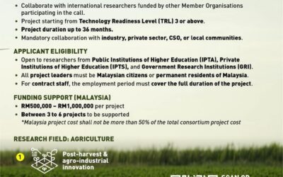 CALL FOR PROPOSAL: RESEARCH GRANTS UP TO RM1 MILLION