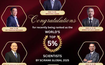 Kebanggaan FKA UTM: 6 Penyelidik Diiktiraf ‘World’s Top 5% Scientists’ oleh SciRank Global 2025